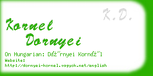 kornel dornyei business card